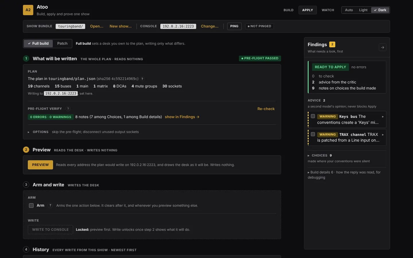 Apply, Full build: the four steps before a preview